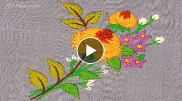 Stylish Hand Embroidery Designs / New Flower Embroidery Pattern / Flower Sewing Idea