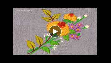 Stylish Hand Embroidery Designs / New Flower Embroidery Pattern / Flower Sewing Idea