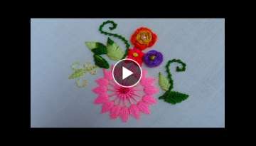 pretty hand embroidery variety of stitches / beautiful and easy flower design - exclusive embroid...