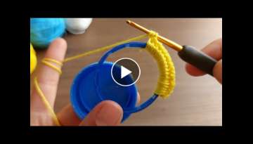Super Easy Knitting Pattern with Plastic Bottle Ring / Tig weave pattern with plastic bottle ring