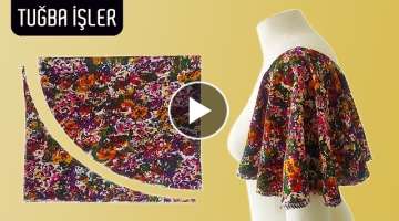 Very Easy and Beautiful Butterfly Sleeve (Flare Sleeve Cutting and Sewing)