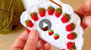 Gorgeous Knitting crochet / strawberry coaster supla making was very nice