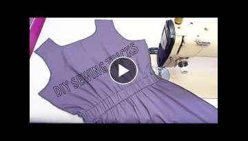 Basic Way To Sewing Elastic Waist For Dress / Sewing Tips And Tricks For Beginner