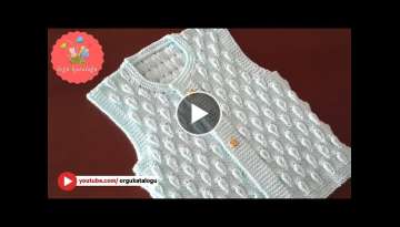 ENGRAVED LEAF BABY VEST / Easy Knitting / Baby Cardigan / Jacket / Sweater / Vest