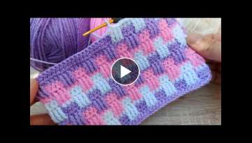 How to crochet knitting model / Tığ işi çok kolay örgü battaniye yelek modeli