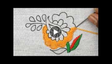easy flower embroidery tutorial for beginners / new hand embroidery tutorial step by step