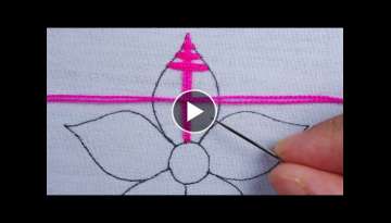 hand embroidery / fantasia flower needle work design with easy following sewing stitch