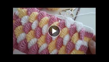 HOW TO MUSSEL CROCHET / easy knitting model / Midye Örgü Modeli Çok Şık Oldu