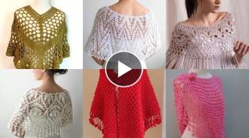 Latest stylish designers trendy bridal hand knitting capelet crochet shawl,capelet shawl designs