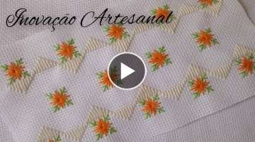 Straight stitch pattern and diamond buttonhole
