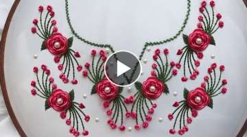 Hand Embroidery: Neckline Embroidery / Borderline Embroidery