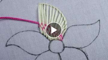 hand embroidery needle woven stitch / buttonhole stitch beautiful flower design
