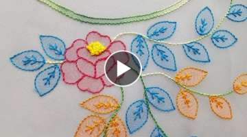 Shadow Work:Hand Embroidery / Neckline embroidery for Churidar:Blouse