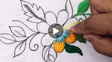 latest hand embroidery tutorial on long and short stitches with color variations