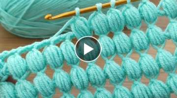 Gorgeous Tunisian crochet with blue filling / super Easy Tunisian