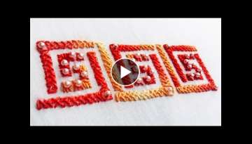 Hand Embroidery - Geometric Design Embroidery/ Embroidery for Beginners/Border embroidery