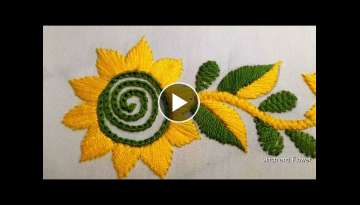 Hand Embroidery Border Design / Hand embroidery tutorial for beginners