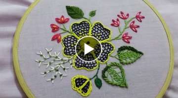 Hand embroidery blanket edge-stitched floral design