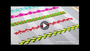 5 Awesome Hand Embroidery Border line Designs / Hemline Designs - Embroidery