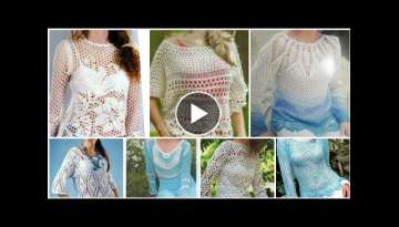 Top Trendy Fashion Gorgeous Crochet Embroidered Knitting Blouse Leaves Pattern Tops for Women