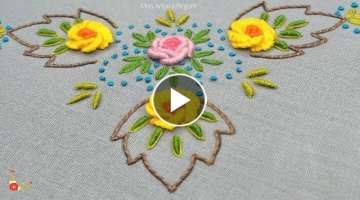 Light Hand Embroidery on cloth / Exclusive Embroidery on canvas / Hand embroidery on cover cloth