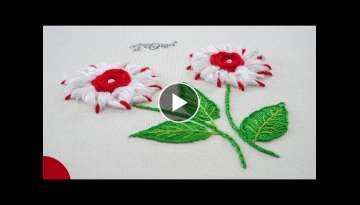 Cómo Bordar Flores Doble Color con un Bolígrafo / Artesd'Olga