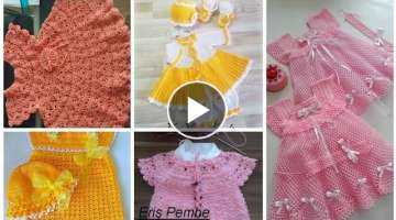 Crochet baby girl dress and vest models