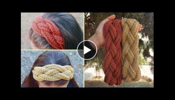 Making braided hair bands with crochet rope very easy: bandana weaving models