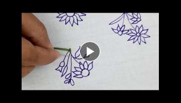 Amazing ribbon hand embroidery flower design / easy ribbon all over design no.1