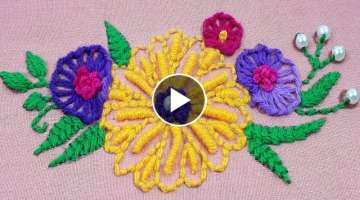 hand embroidery flower embroidery design / easy embroidery stitches