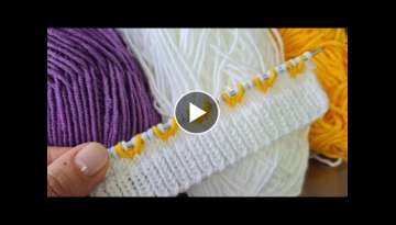 Beautiful tricolor two-needle knitting pattern