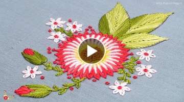 Hand Embroidery Design / Thread and Needle Stitch Flower / Flower Embroidery New Designs
