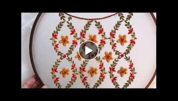Hand Embroidery / Neckline Embroidery For / Border Embroidery / Easy Stitches For Beginners