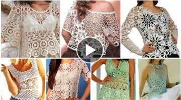 cotton crochet knitted bolero lace pattern womens fashion Crop top blouse dress