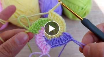 crochet spiral granny square pattern / tığ işi rengarenk örgü modeli