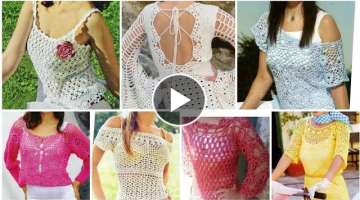 Trendy Stylish fancy cotton crochet lace / flower pattern women fashion Crop top blouse dress de...