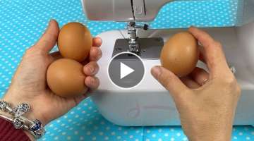 An excellent sewing idea with eggs and a sewing machine / Sewing techniques, tricks, tips