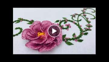 Brazilian Flower Embroidery / Vine Rose Embroidery / Corner Flower Embroidery