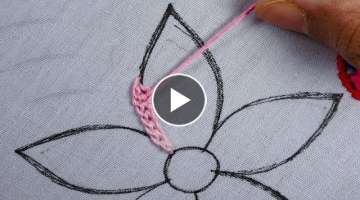 hand embroidery modern design flower making idea for beginners