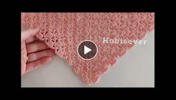 MODELS OF KNITTED SHAWL / EASY CROCHET TRIANGLE KNITTED SHAWL