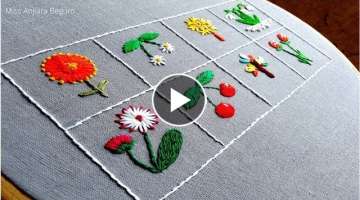 8 Beautiful flowers and fruits Hand Embroidery video / Secrets of Embroidery