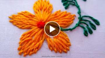 Lazy Daisy stitch modern flower embroidery part-3