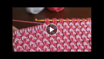 Easy Knitting Tunisian Baby Blanket / Tunisian Work Very easy eye-catching blanket vest knitting ...