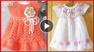 Beautiful hand knitted baby dress / crochet baby bib designs