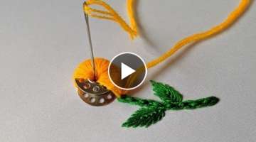 Amazing Hand Embroidery flower design trick / Super Easy Hand Embroidery flower design idea