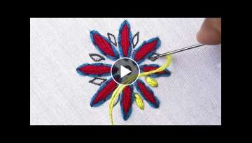 Easy circular flower embroidery for beginners / how to make a beautiful simple dress