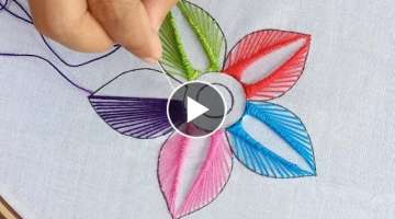 Hand Embroidery Flower Designs / Amazing Rainbow Flower Embroidery - Sewing Hacks