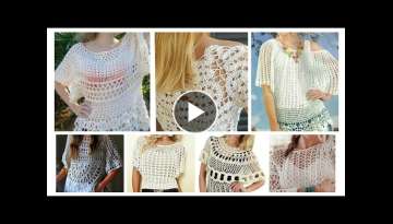 Designers Hand Knitted Flower Print / Cotton Crochet Lace Blouse for Women