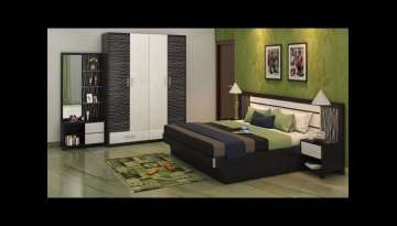Bedroom cupboards and bed interior designs